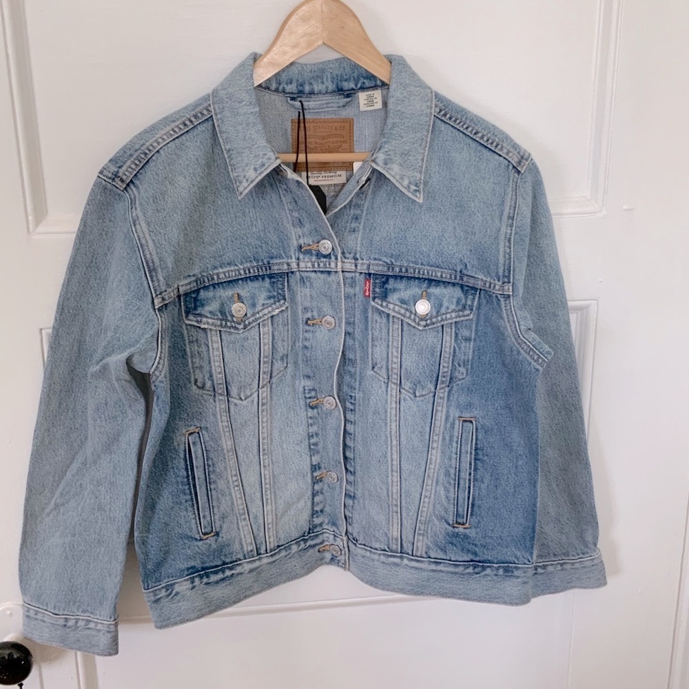 LEVI’S Ex-Boyfriend Denim Trucker Jacket Sz S - Picture 2 of 6
